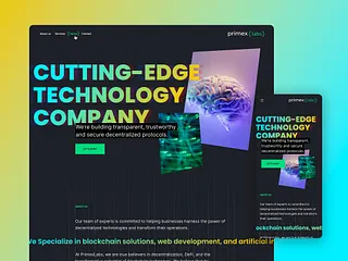 Preview of Landing Page Design - Primex Labs