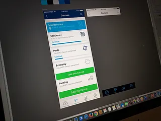 Preview of MobileApp. Courses Listing Screen