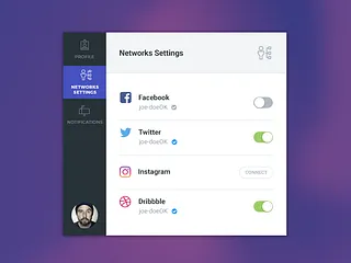 Preview of User Networks Settings
