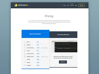 Preview of Landing Page re-design // Pricing page